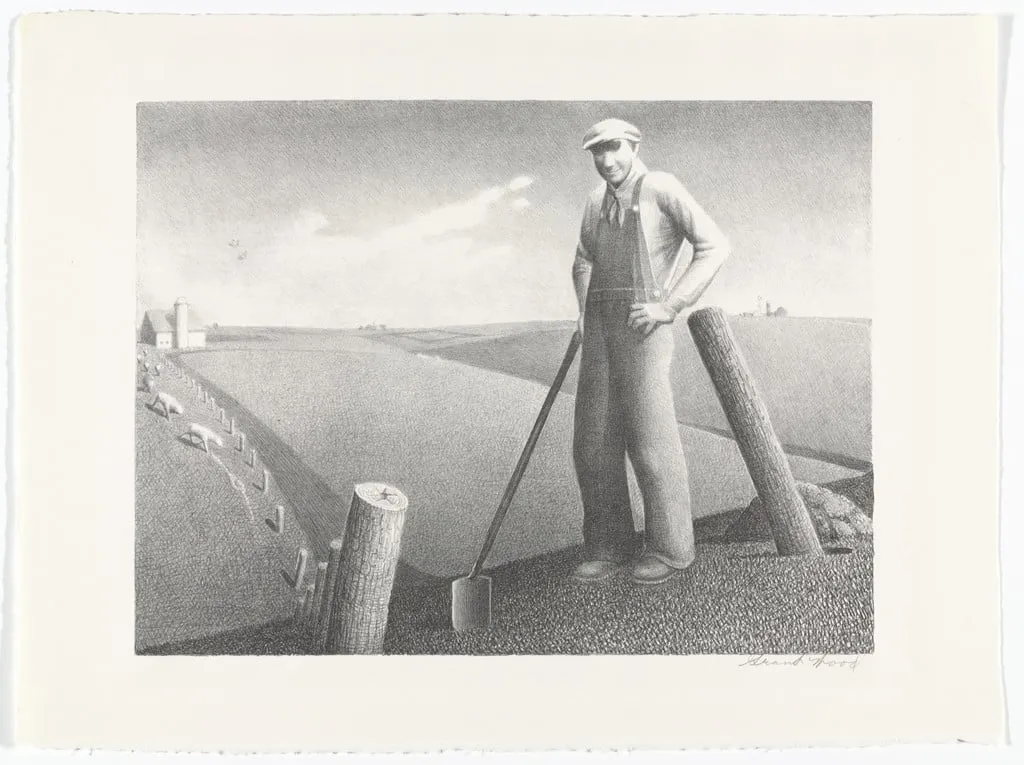Untitled, by Grant Wood, ink, 1939