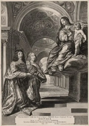 The Vow of Louis XIII (Louis XIII and His Wife, Anne of Austria, Entrusting the New Prince and the Crown to the Virgin), by Grégoire Huret