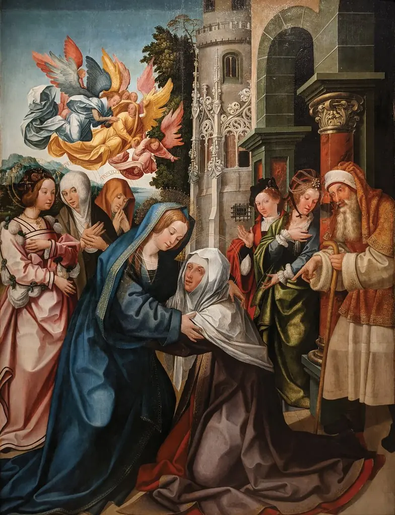 Visitation - Saint Benedict altarpiece, by Gregório Lopes