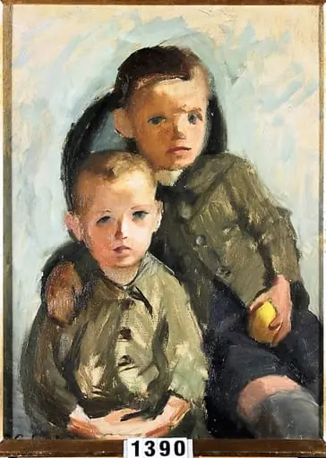 Doi băieți șezând, by Grete Csáki-Kopony