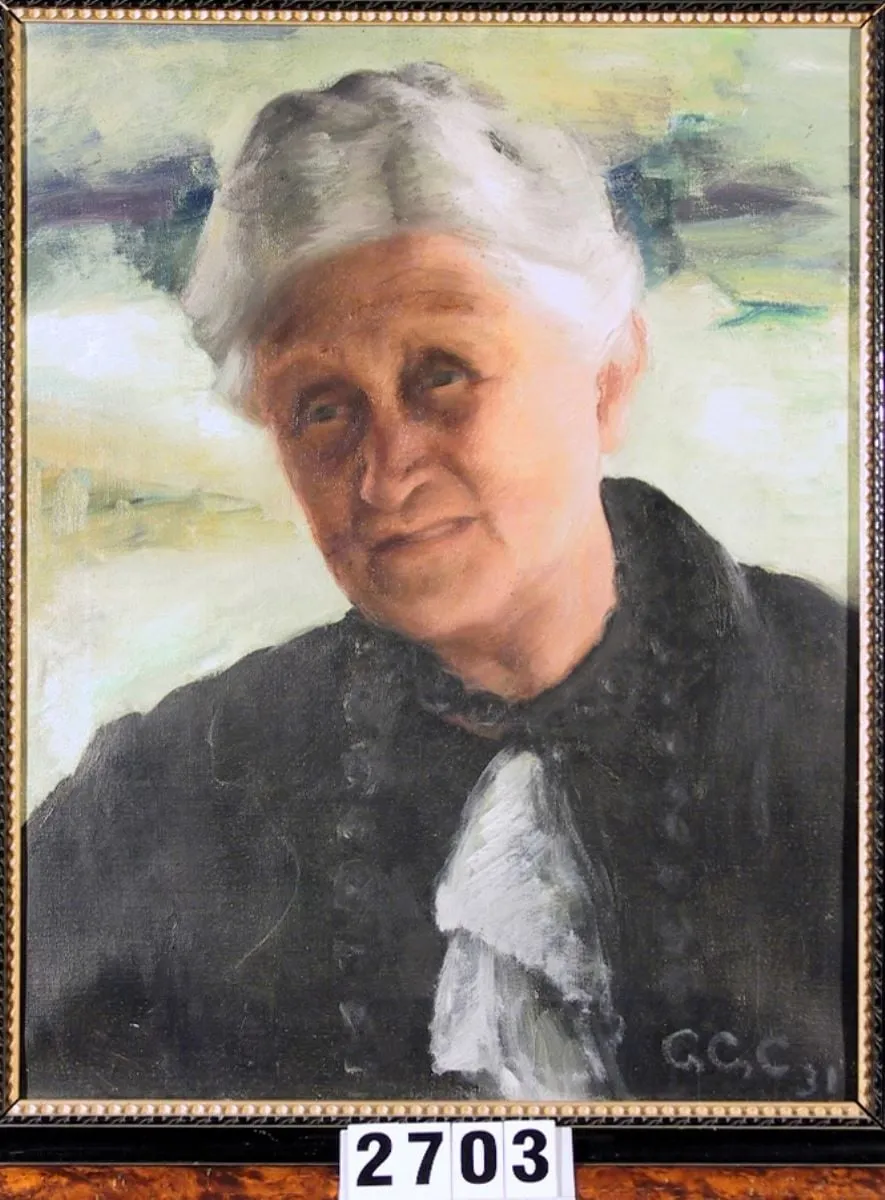 Portretul lui Johanna Schreiber (În Registrul inventar: Portretul lui Johann Scheiber), by Grete Csáki-Kopony