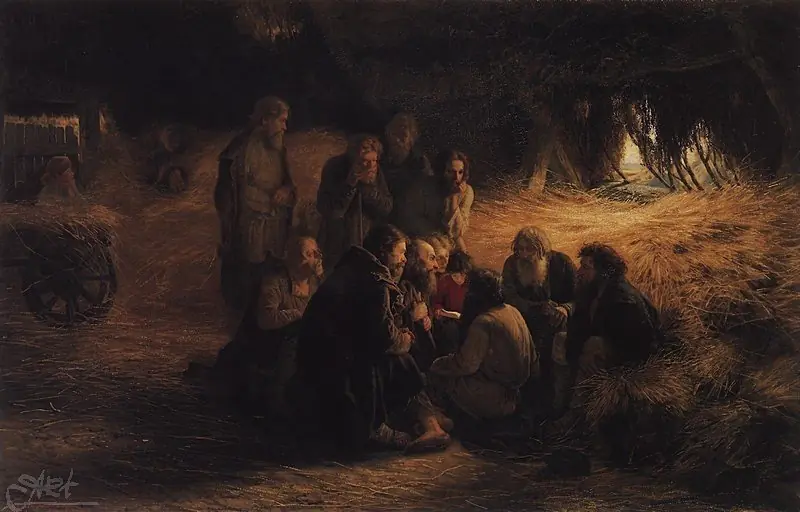 Reading of the manifesto of February 19, 1861, by Grigoriy Myasoyedov