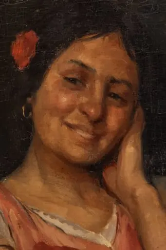 Tânără cu floare roșie în păr, by Grigorovici Alexandru