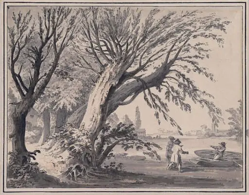 Scene on the Thames with Boats and Figures, by Grimm