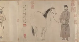 元　趙孟頫　趙雍　趙麟　吳興趙氏三世人馬圖　卷|Grooms and horses