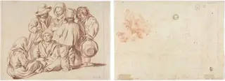 Group of Six Children (recto); Sketch of a Village (verso)