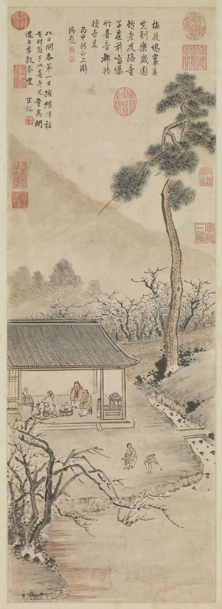明顧正誼開春報喜 軸, by Gu Zhengyi, unspecified