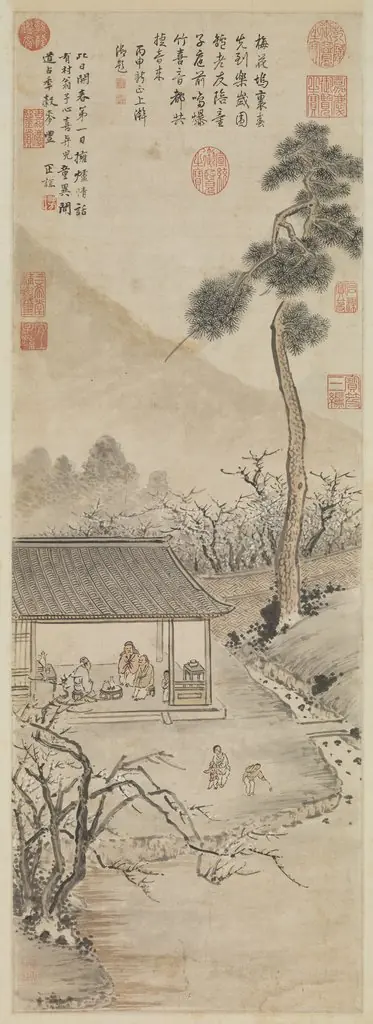 明顧正誼開春報喜 軸, by Gu Zhengyi