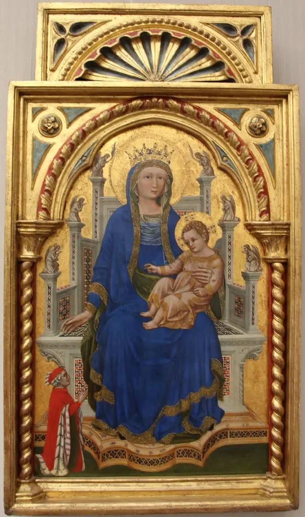 The Virgin and Blessing Child Enthroned with a Donor, by Guariento di Arpo