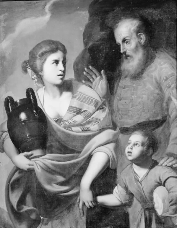 Abraham and Hagar, by Guercino, oil, 1616