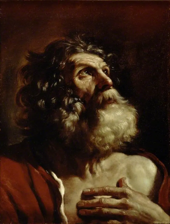 Head of an old Man, by Guercino