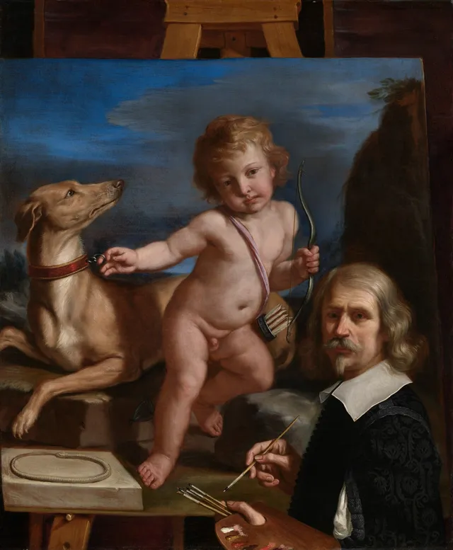 Self-Portrait before a Painting of "Amor Fedele"