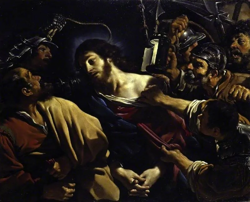 The Betrayal of Christ, by Guercino, oil, 1621