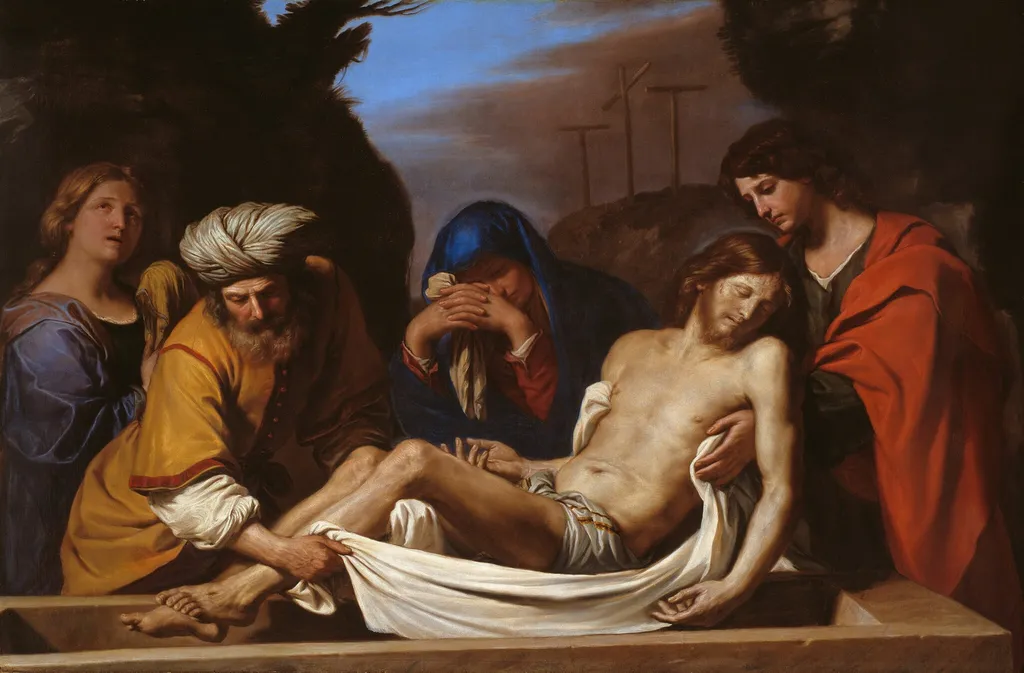 The Entombment, by Guercino, oil, 1656
