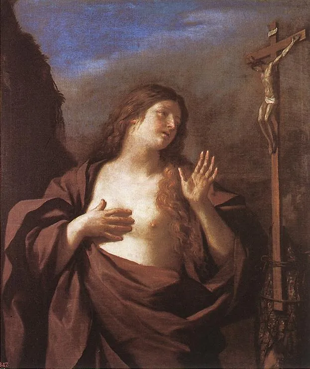 The Penitent Magdalen, by Guercino, oil, 1645