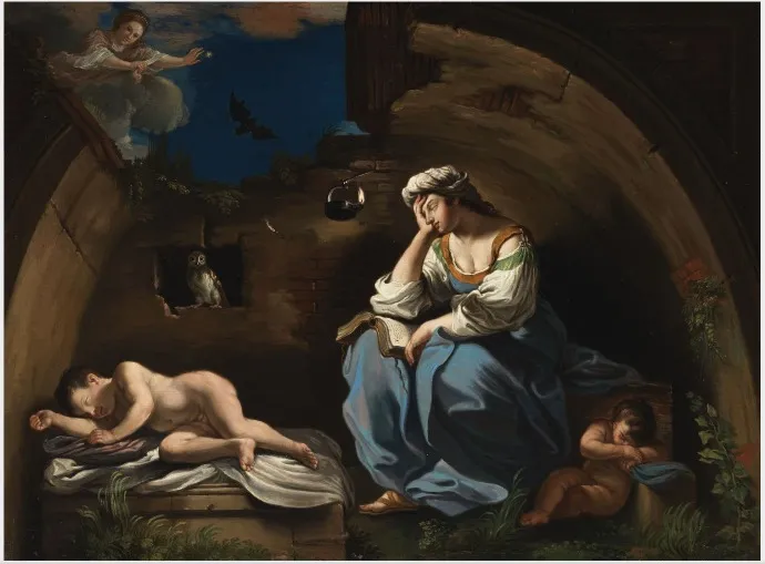 The Pensive Muse, by Guercino, oil, 1638
