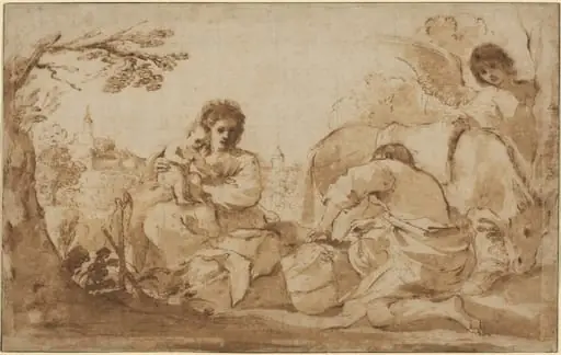 The Rest on the Flight into Egypt, by Guercino