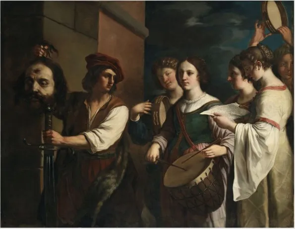 The Triumph of David, by Guercino, oil, 1638