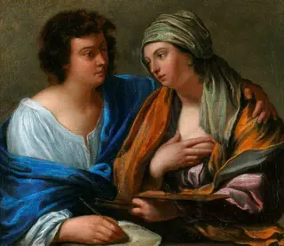 An Allegory of Painting: A Man and a Woman Embodying 'Disegno' and 'Colore', by Guido Reni