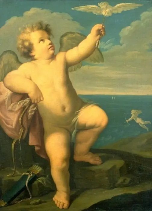 Cupido mit Pfeil und Bogen