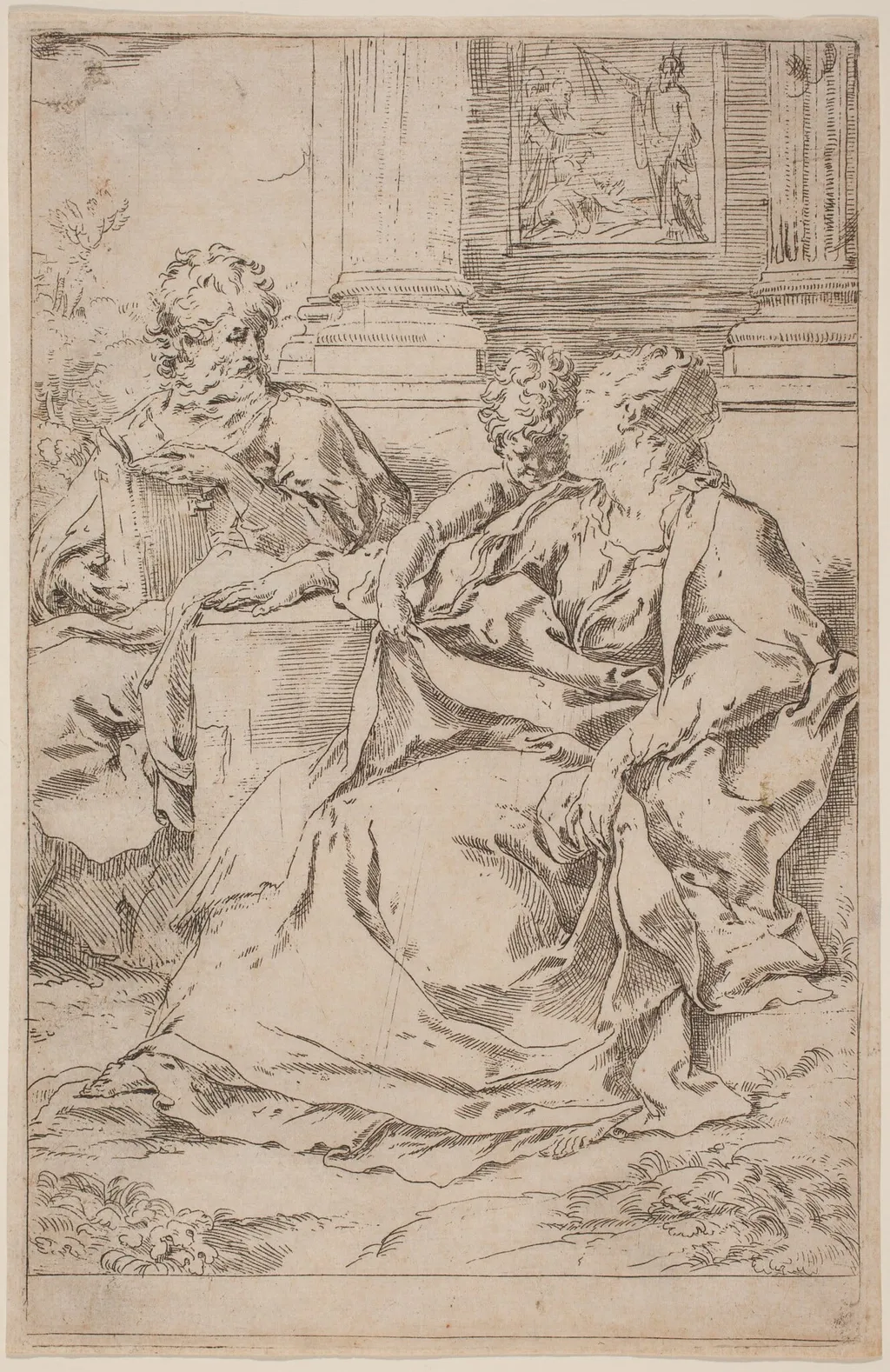 Holy Family, by Guido Reni, ink, 1608