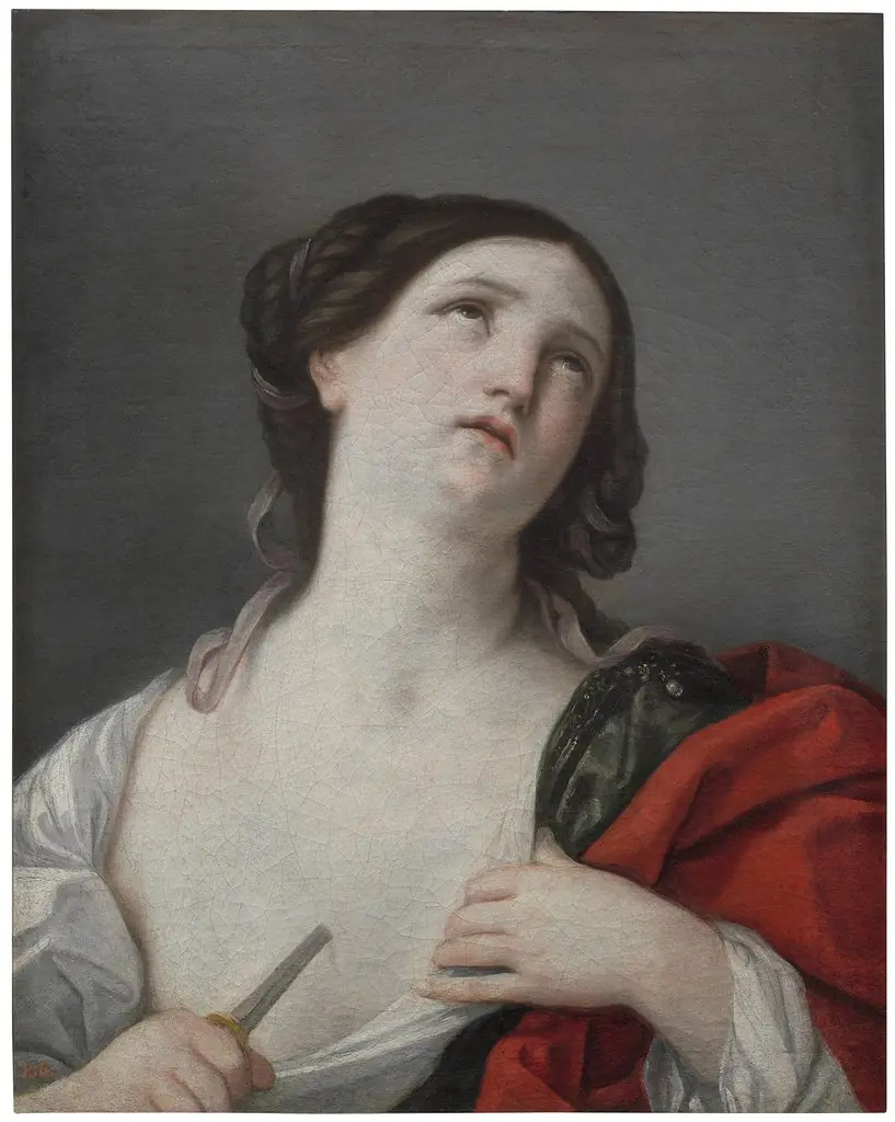 Lucrecia dándose muerte, by Guido Reni