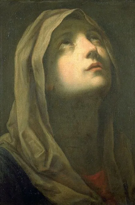 Mater Dolorosa, by Guido Reni, paint, 1618