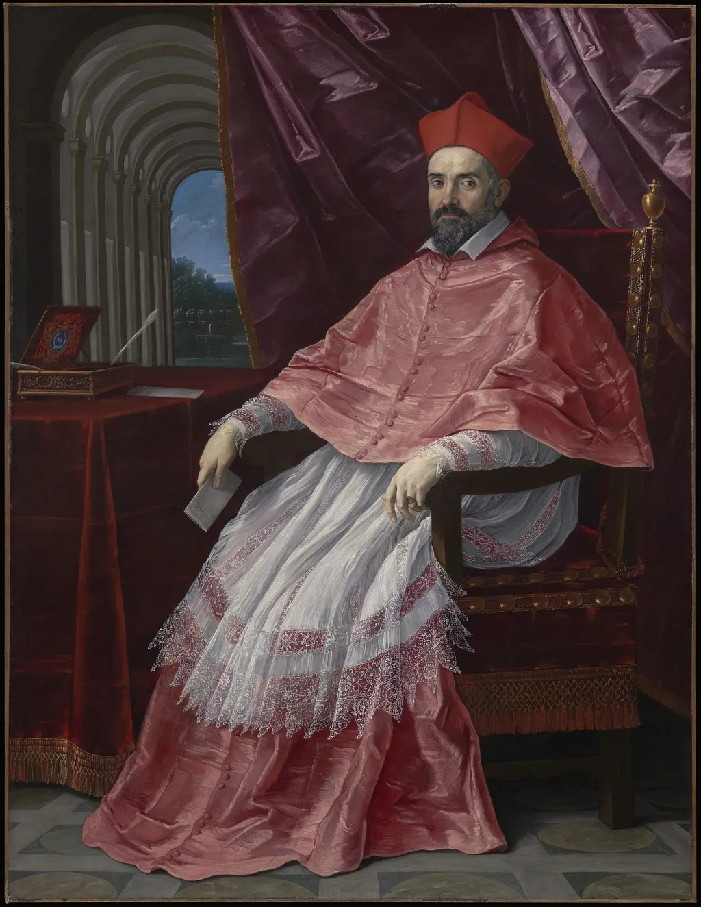 Portrait of Cardinal Roberto Ubaldini, Papal Legate to Bologna, by Guido Reni, oil, 1627