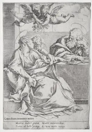 The Holy Family with Two Angels, by Guido Reni
