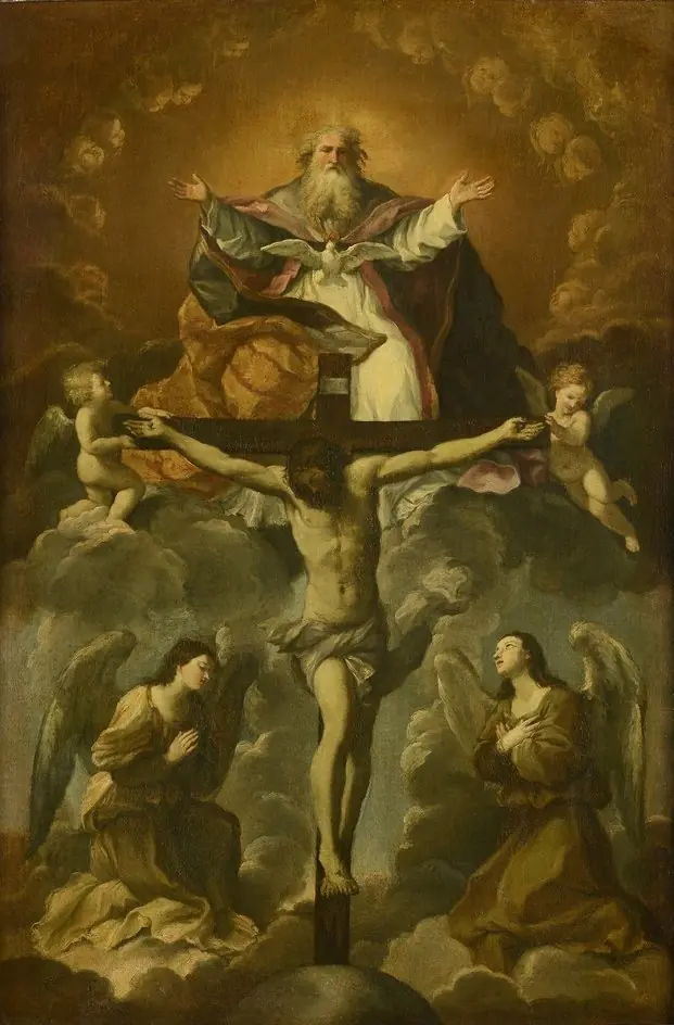 The Holy Trinity adored by Angels, by Guido Reni