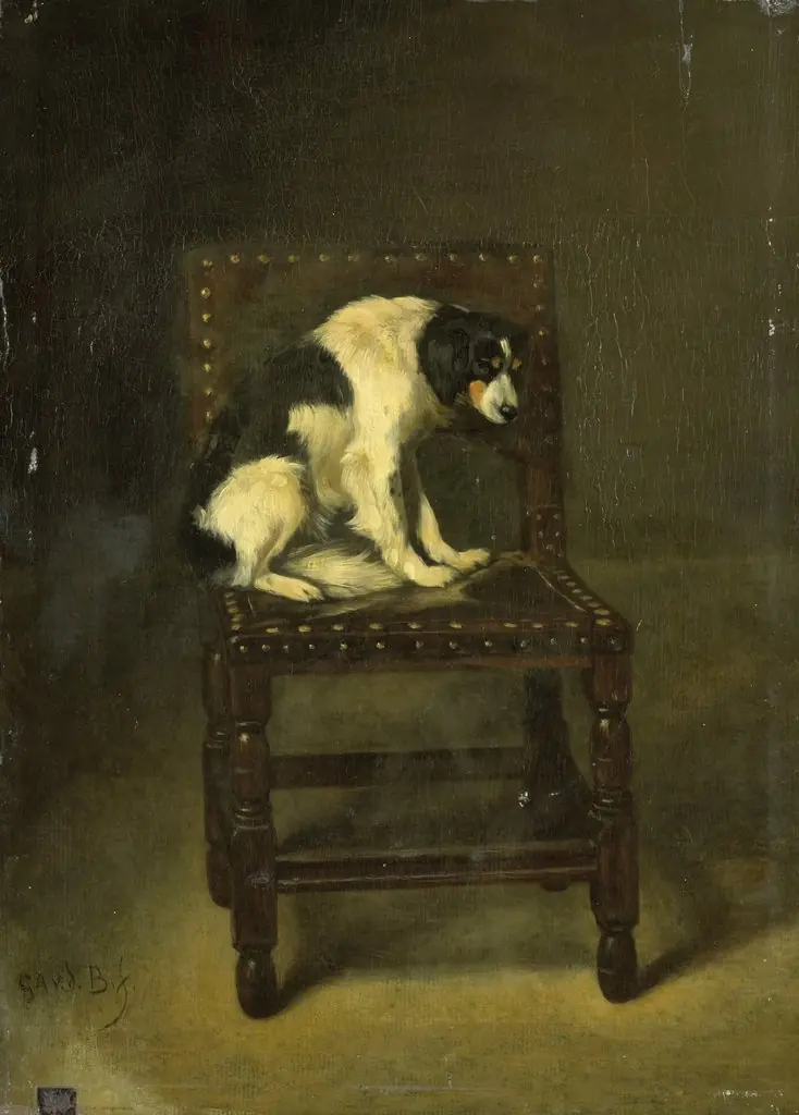 A Dog on a Chair, by Guillaume Anne van der Brugghen
