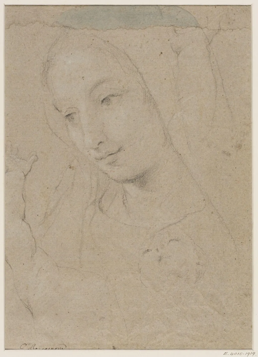 Head of a young woman, by Guillaume Courtois, 1650
