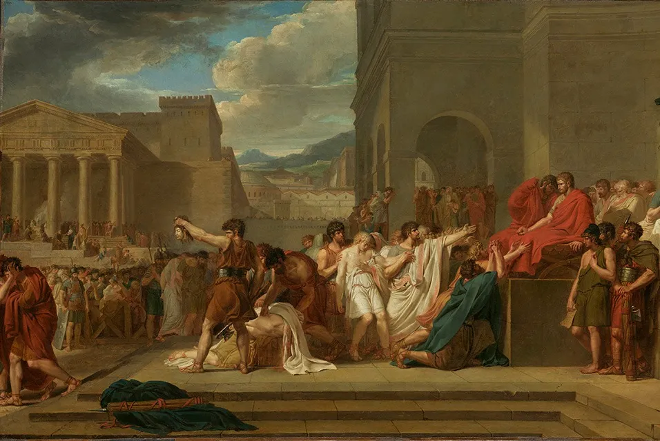 Brutus condemning his sons to death, by Guillaume Guillon-Lethière, oil, 1794