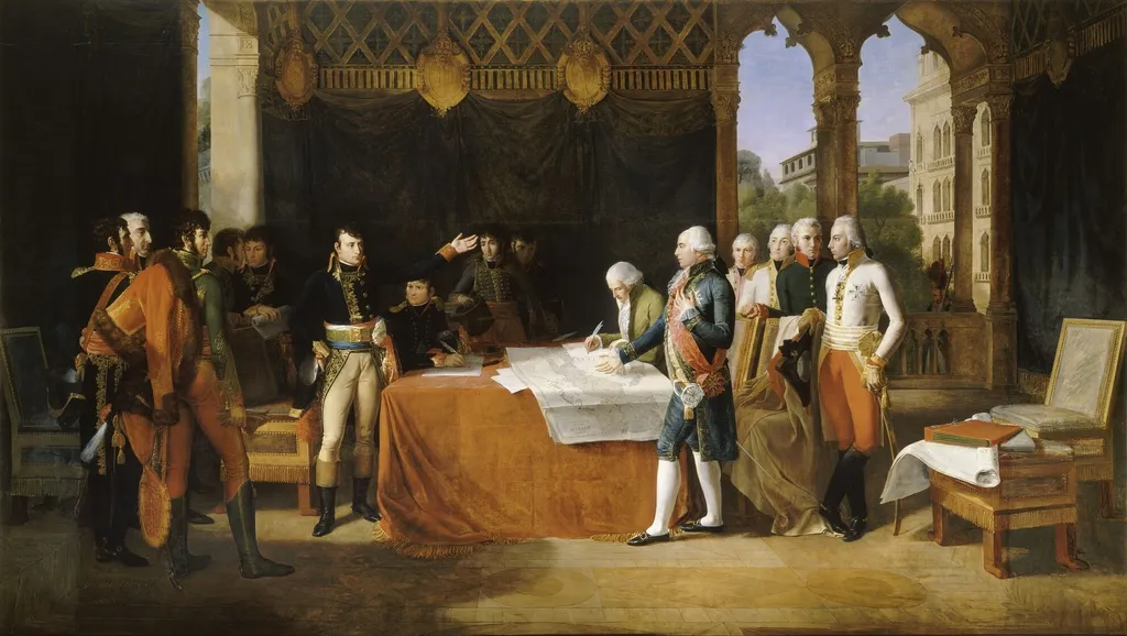 Treaty of Loeben, April 17, 1797, by Guillaume Guillon-Lethière, oil, 1806