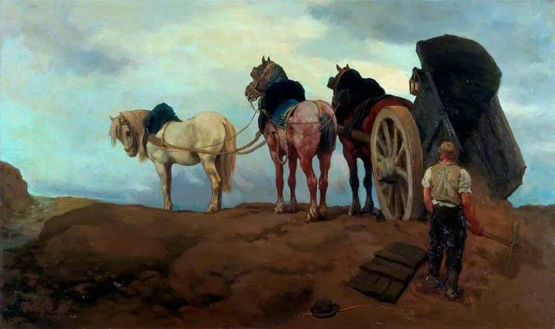 A Team of Percheron Horses, by Guillaume Urban Régamey, oil, 1870