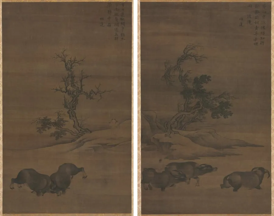 Herdboys and Buffalo in Landscapes, by Guo Min, unspecified, 1204
