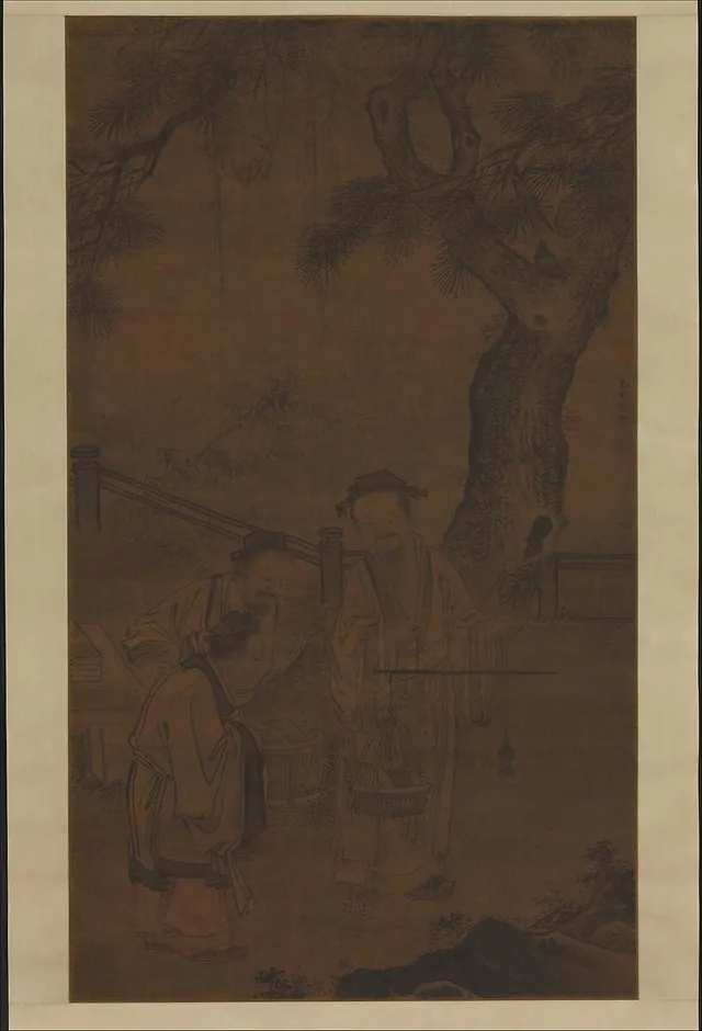 明 郭詡 稱書圖 軸|Weighing Books