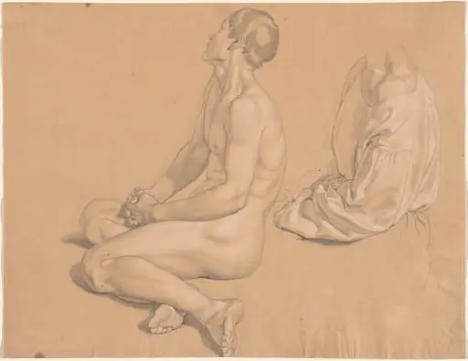 A Seated Man Nude and then Clothed, by Gustav Heinrich Naeke