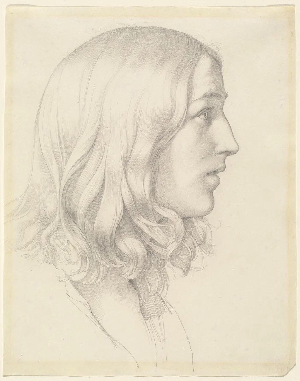 Head of a Young Man, by Gustav Heinrich Naeke, graphite, 1818