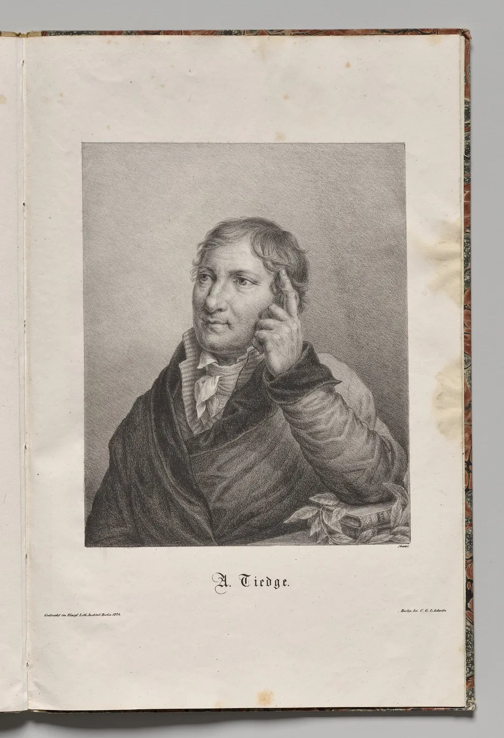 Germany's Famous Authors: Portrait of Chrisoph August Tiedge, by Gustav Karl Friedrich Lüderitz, 1824