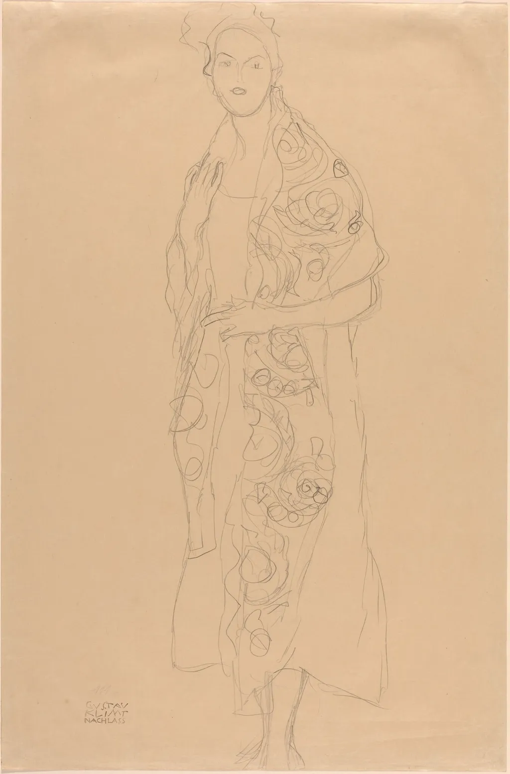 Portrait of a Woman, by Gustav Klimt, graphite, 1910