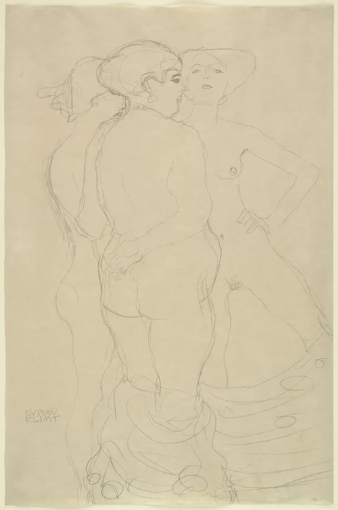 Untitled, by Gustav Klimt, graphite, 1908