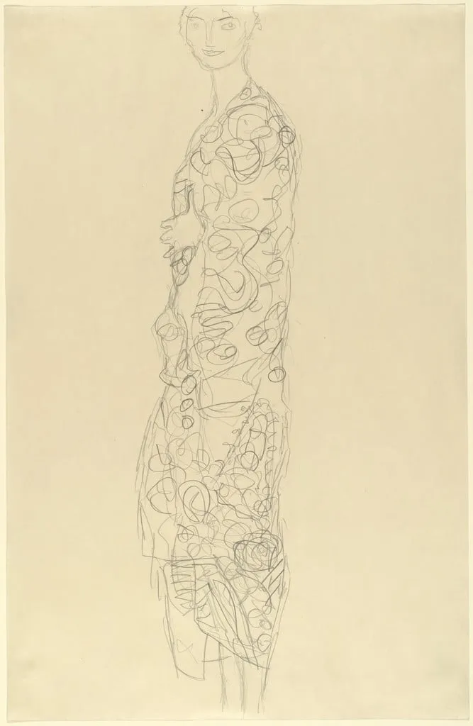 Untitled, by Gustav Klimt, graphite, 1918