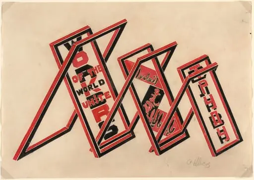 Propaganda Stand (Workers of the World Unite), by Gustav Klutsis