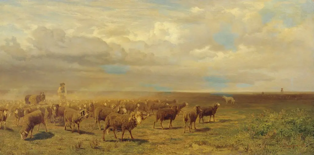 Schafherde in der Puszta, by Gustav Ranzoni