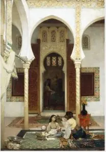 Women in an Eastern Courtyard, by Gustave Achille Guillaumet