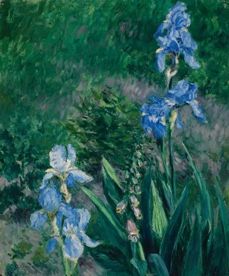 Iris bleus, jardin du Petit Gennevilliers, by Gustave Caillebotte