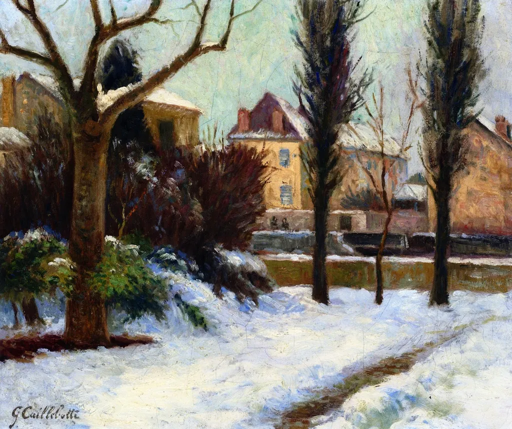 Winter Landscape, by Gustave Caillebotte, oil, 1894