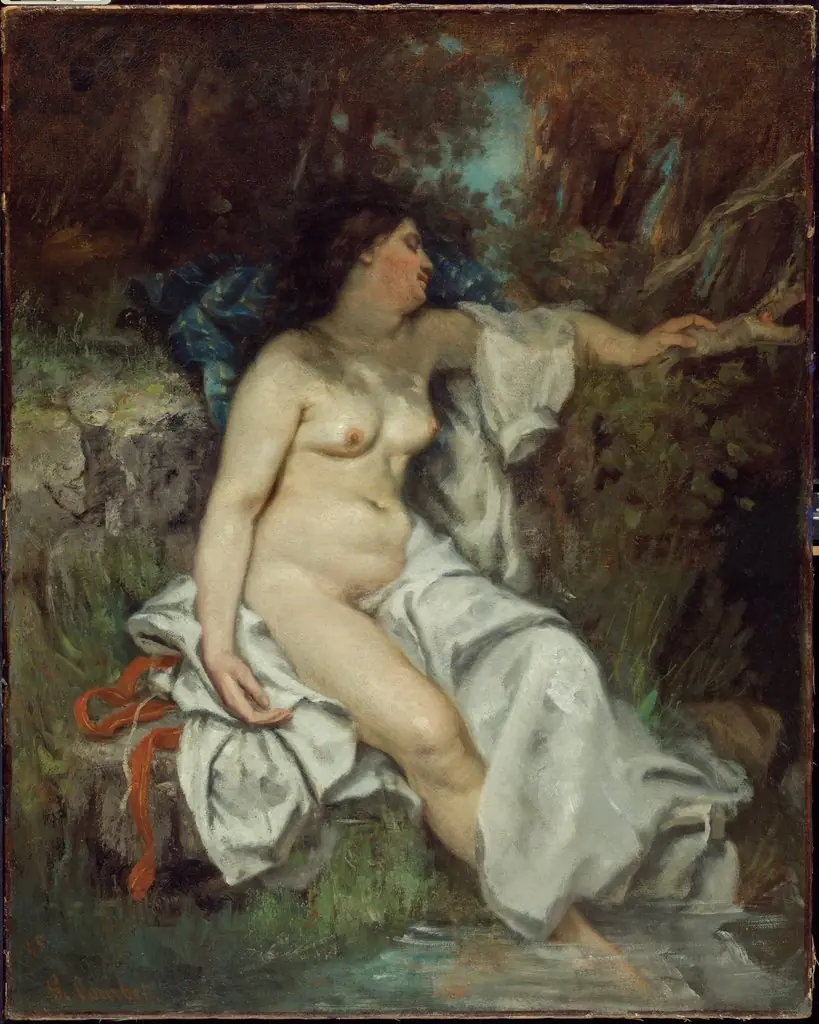 Bather Sleeping by a Brook, by Gustave Courbet
