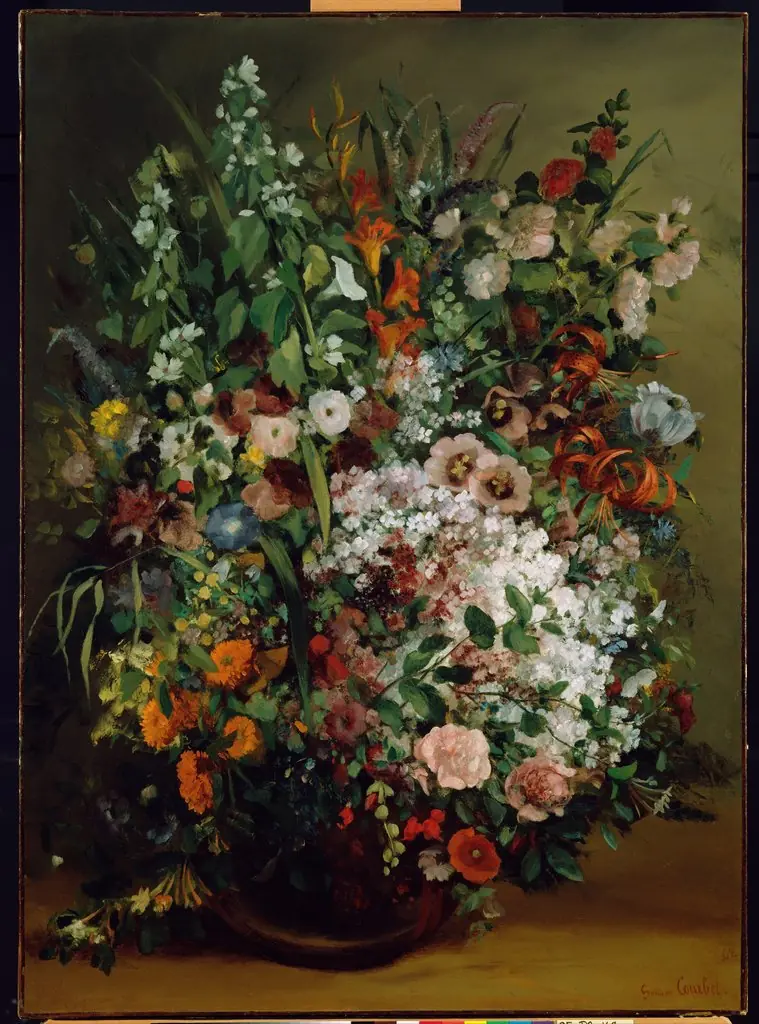 Bouquet of Flowers in a Vase, by Gustave Courbet
